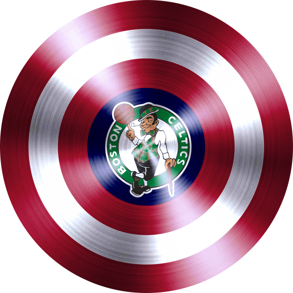 Captain American Shield With Boston Celtics Logo vinyl decal